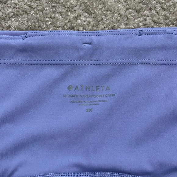 Women’s Athleta Ultimate Stash Pocket Capri Leggings Dusty Dusk Purple Size 2X - Picture 6 of 10